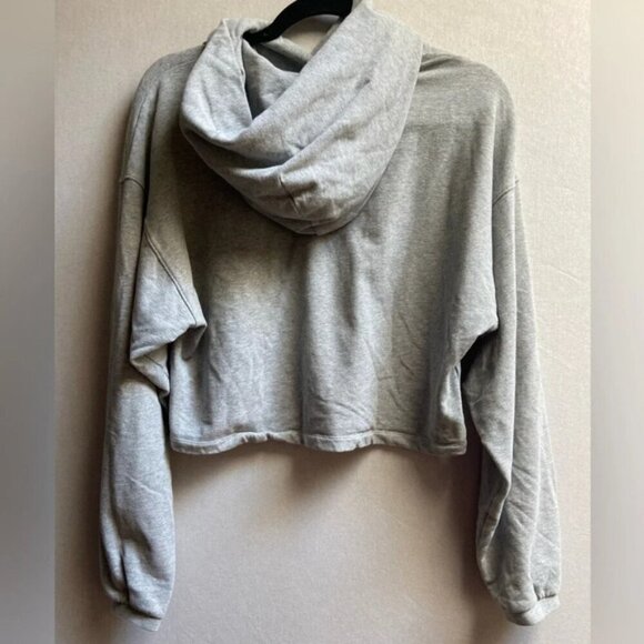 Aritzia The Group Babaton Weekender Crop Cotton Oversize Hoodie Grey Size M - Picture 2 of 11